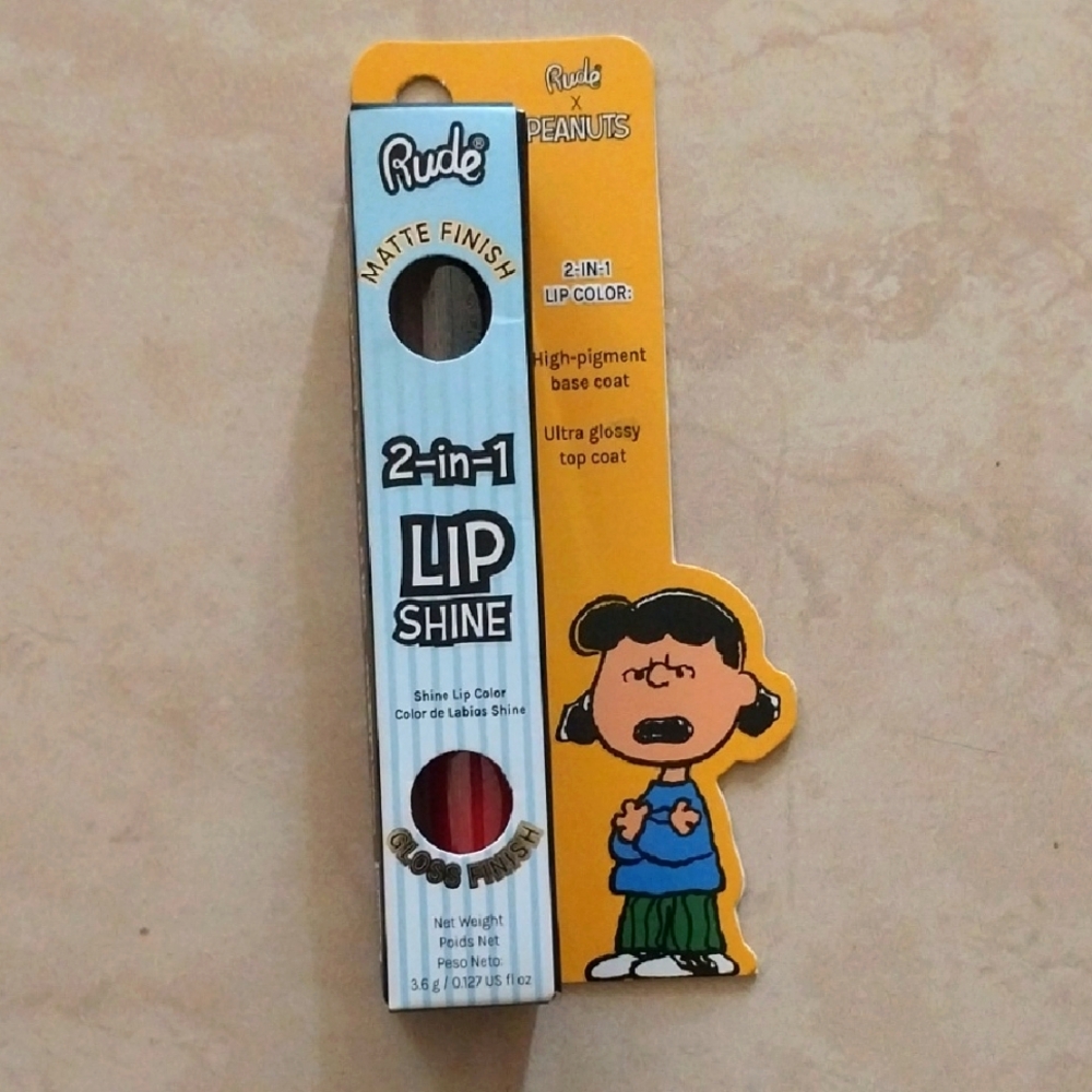 Rude Peanuts 2-in-1 Lip Shine for Kids - Red